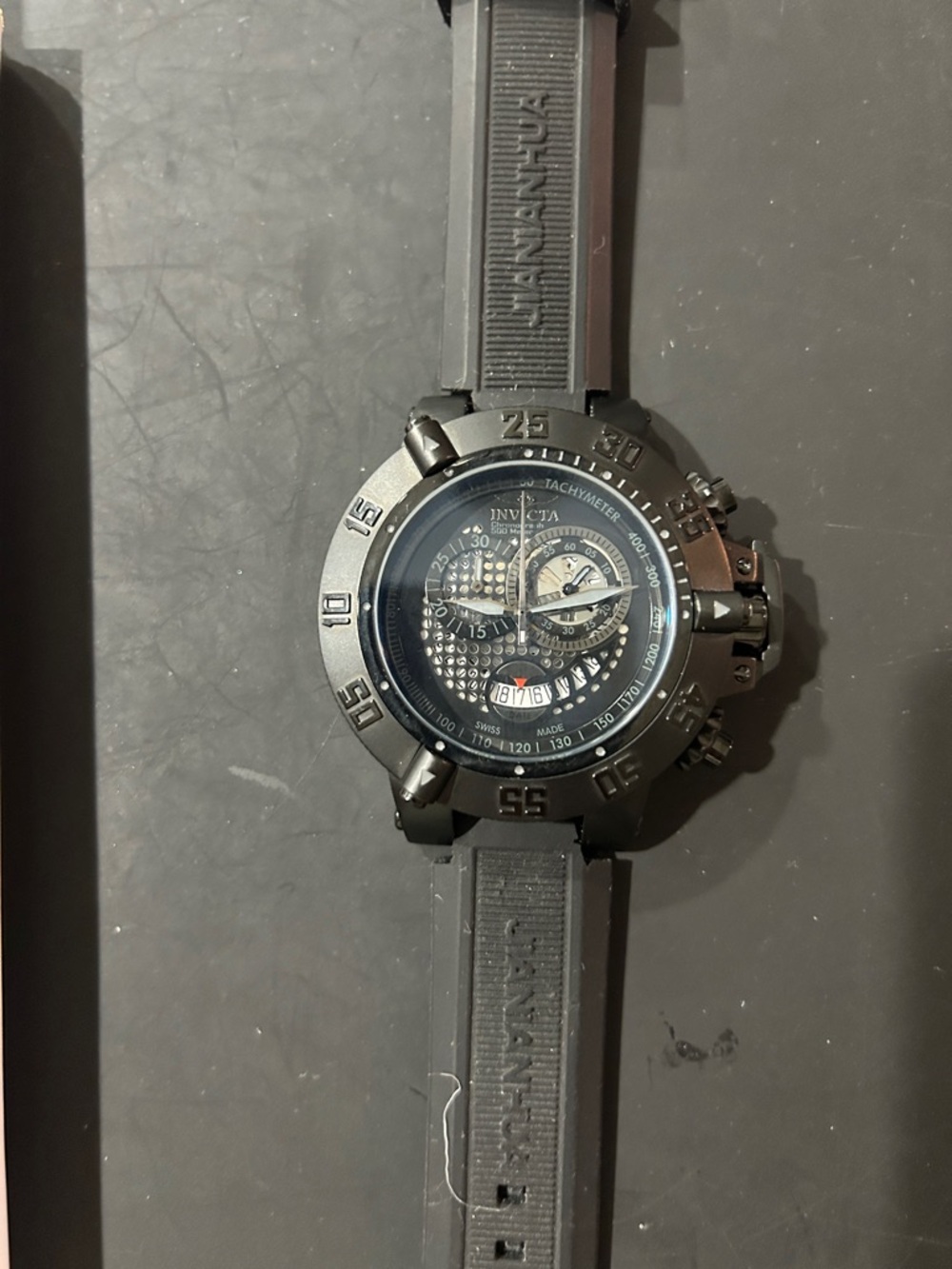 Invicta Sub Aqua 3 Black Men's Chronograph Watch with Textured Dial